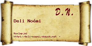 Deli Noémi névjegykártya