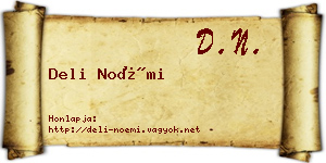 Deli Noémi névjegykártya
